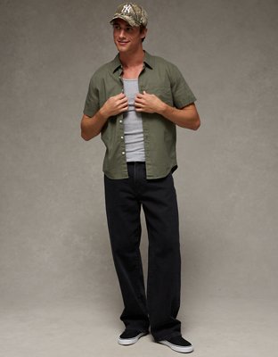 AE Short-Sleeve Button-Up Shirt from American Eagle - $37.46