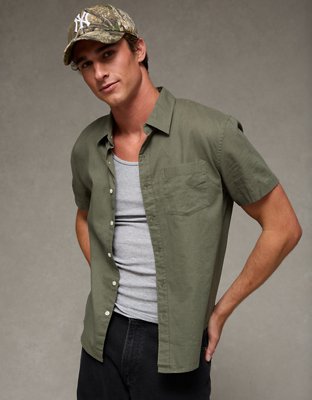 AE Short-Sleeve Button-Up Shirt | American Eagle