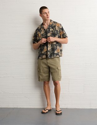AE Relaxed Fit Camp Collar Button-Up Shirt