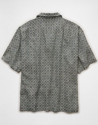 AE Relaxed Fit Camp Collar Button-Up Shirt