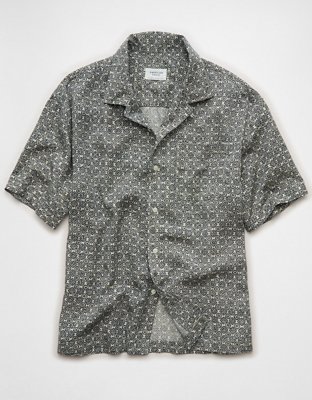 AE Relaxed Fit Camp Collar Button-Up Shirt