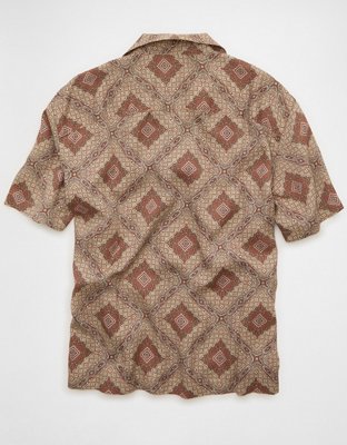 AE Relaxed Fit Camp Collar Button-Up Shirt