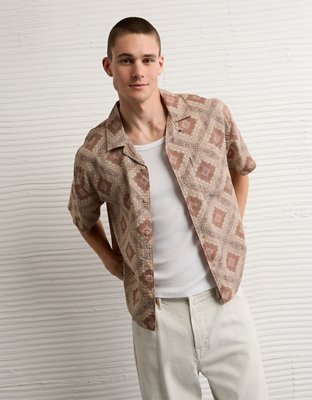 AE Relaxed Fit Camp Collar Button-Up Shirt from American Eagle - $54.95
