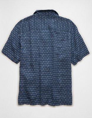 AE Relaxed Fit Camp Collar Button-Up Shirt