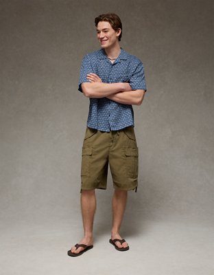 AE Relaxed Fit Camp Collar Button-Up Shirt