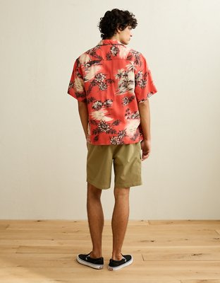 AE Relaxed Fit Camp Collar Button-Up Shirt