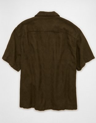 AE Relaxed Fit Camp Collar Button-Up Shirt | American Eagle