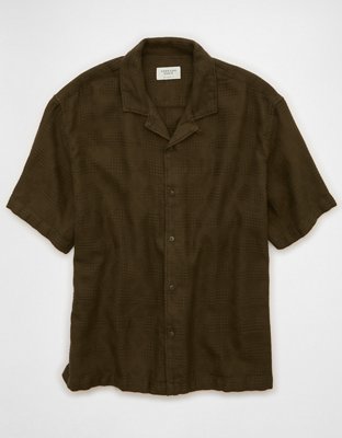 AE Relaxed Fit Camp Collar Button-Up Shirt | American Eagle