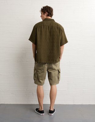 AE Relaxed Fit Camp Collar Button-Up Shirt