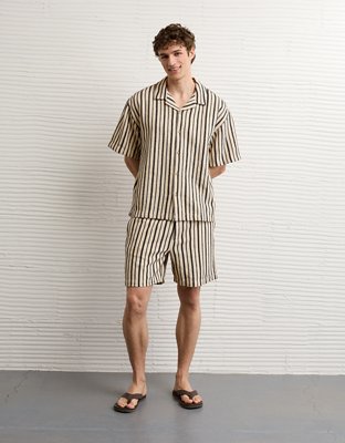 AE Relaxed Fit Camp Collar Button-Up Shirt