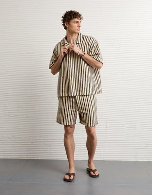 AE Relaxed Fit Camp Collar Button-Up Shirt