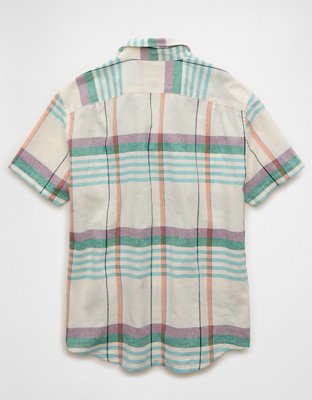 AE Standard Fit Linen-Blend Button-Up Shirt