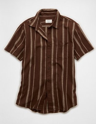 AE Standard Fit Linen-Blend Button-Up Shirt