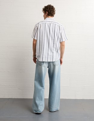 AE Standard Fit Linen-Blend Button-Up Shirt