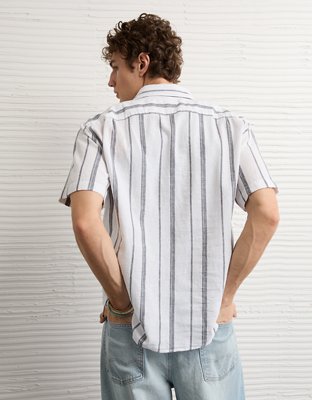 AE Standard Fit Linen-Blend Button-Up Shirt
