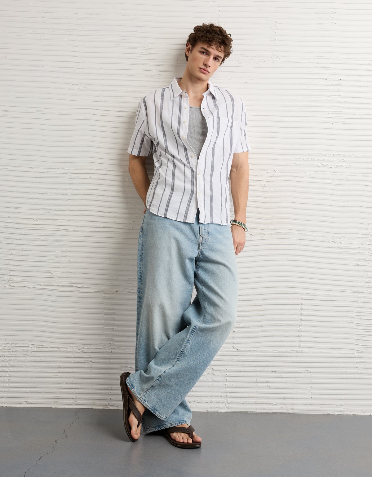 AE Standard Fit Linen-Blend Button-Up Shirt - image 5