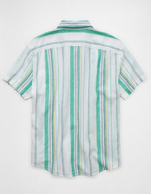AE Standard Fit Linen-Blend Button-Up Shirt