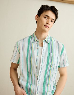 AE Standard Fit Linen-Blend Button-Up Shirt