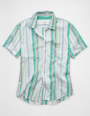 AE Standard Fit Linen-Blend Button-Up Shirt