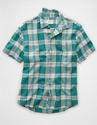 AE Standard Fit Linen-Blend Button-Up Shirt