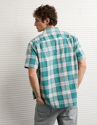 AE Standard Fit Linen-Blend Button-Up Shirt