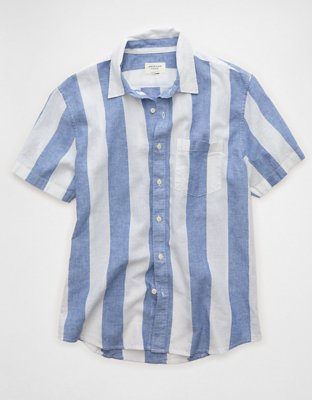 AE Standard Fit Linen-Blend Button-Up Shirt