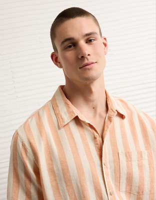 AE Standard Fit Linen-Blend Button-Up Shirt