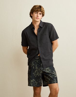 AE Standard Fit Linen-Blend Button-Up Shirt from American Eagle - $38.46