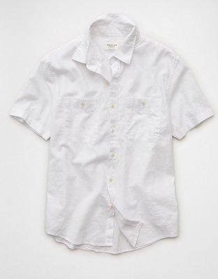 AE Standard Fit Linen-Blend Button-Up Shirt