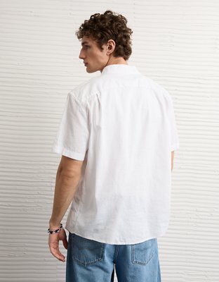 AE Standard Fit Linen-Blend Button-Up Shirt