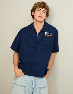AE Relaxed Coors Light Camp Collar Button-Up Shirt from American Eagle - $59.95