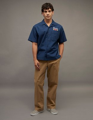 AE Relaxed Coors Light Camp Collar Button-Up Shirt