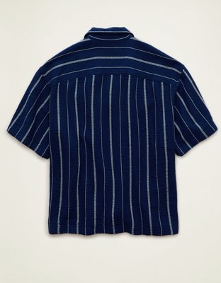 AE Relaxed Fit Camp Collar Button-Up Shirt