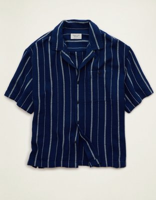 AE Relaxed Fit Camp Collar Button-Up Shirt