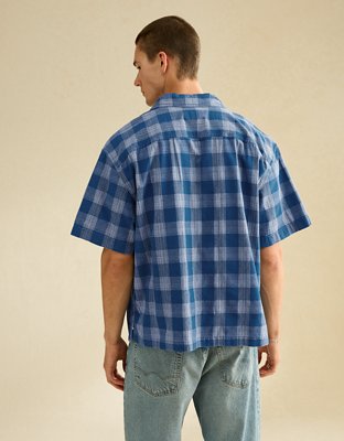 AE Relaxed Fit Camp Collar Button-Up Shirt