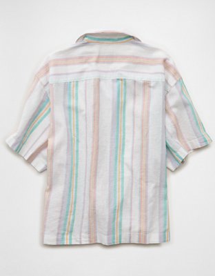 AE Pride Relaxed Fit Oxford Camp Collar Button-Up Shirt