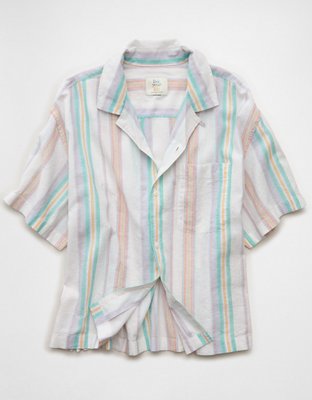 AE Pride Relaxed Fit Oxford Camp Collar Button-Up Shirt