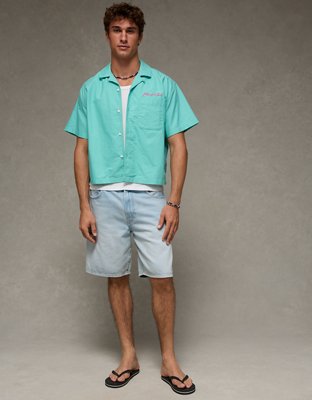 AE Pride Relaxed Fit Oxford Camp Collar Button-Up Shirt