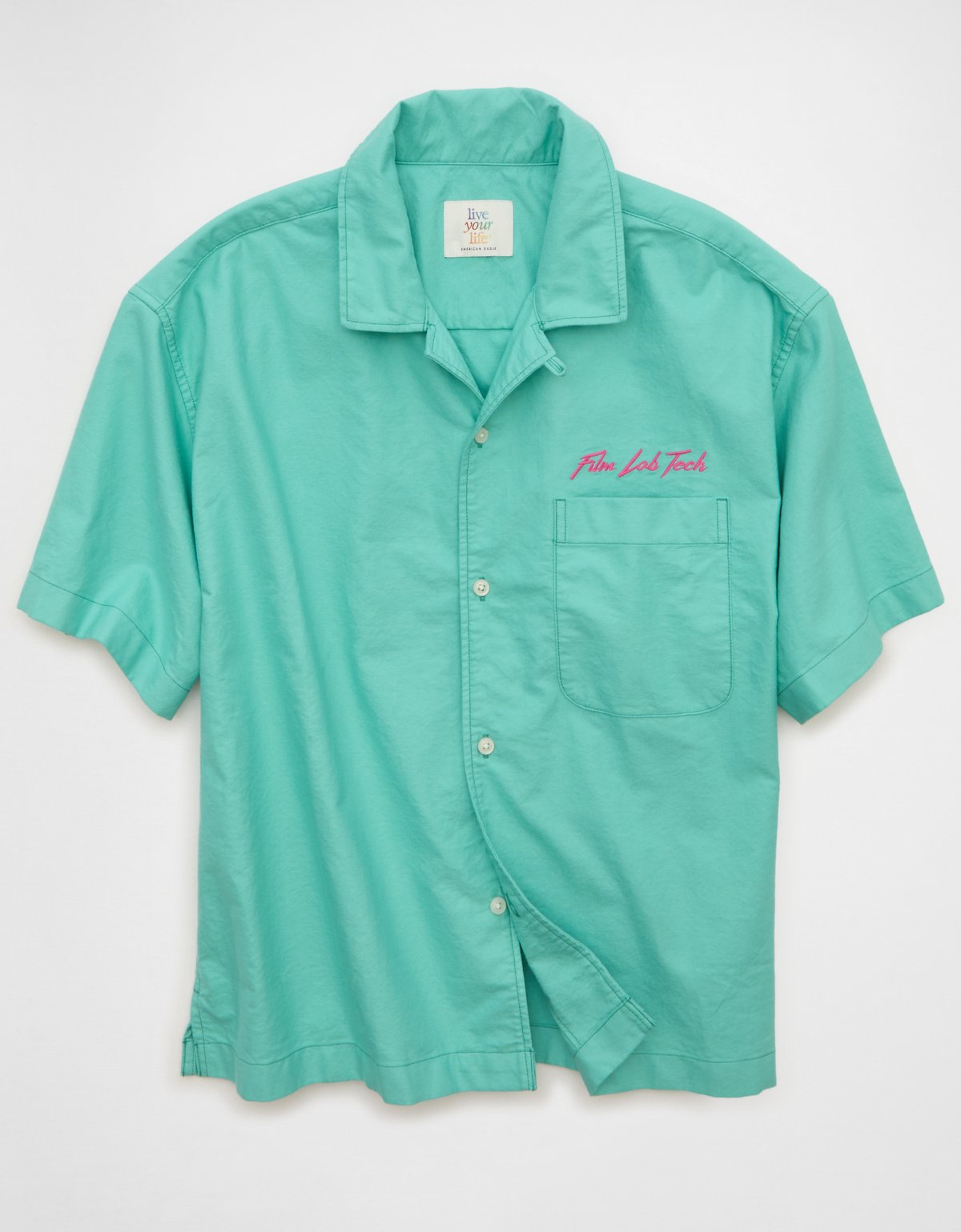 AE Pride Relaxed Fit Oxford Camp Collar Button-Up Shirt - image 3