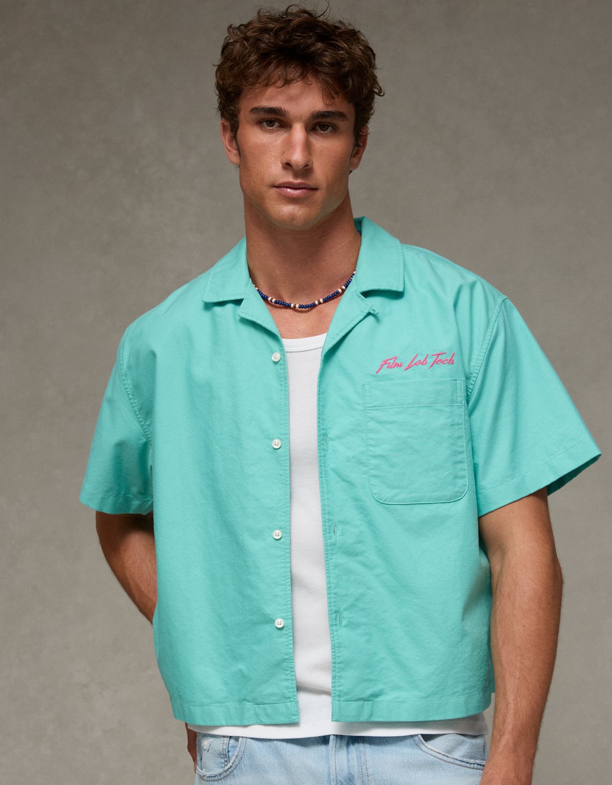 AE Pride Relaxed Fit Oxford Camp Collar Button-Up Shirt - image 5