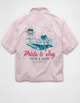 AE Pride Relaxed Fit Oxford Camp Collar Button-Up Shirt