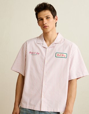 AE Pride Relaxed Fit Oxford Camp Collar Button-Up Shirt from American Eagle - $54.95