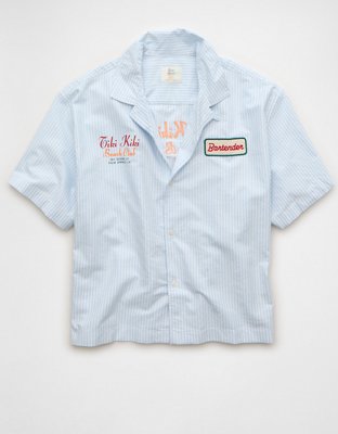 AE Pride Relaxed Fit Oxford Camp Collar Button-Up Shirt