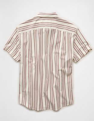 Chemise en popeline boutonnée à manches courtes de coupe standard AE