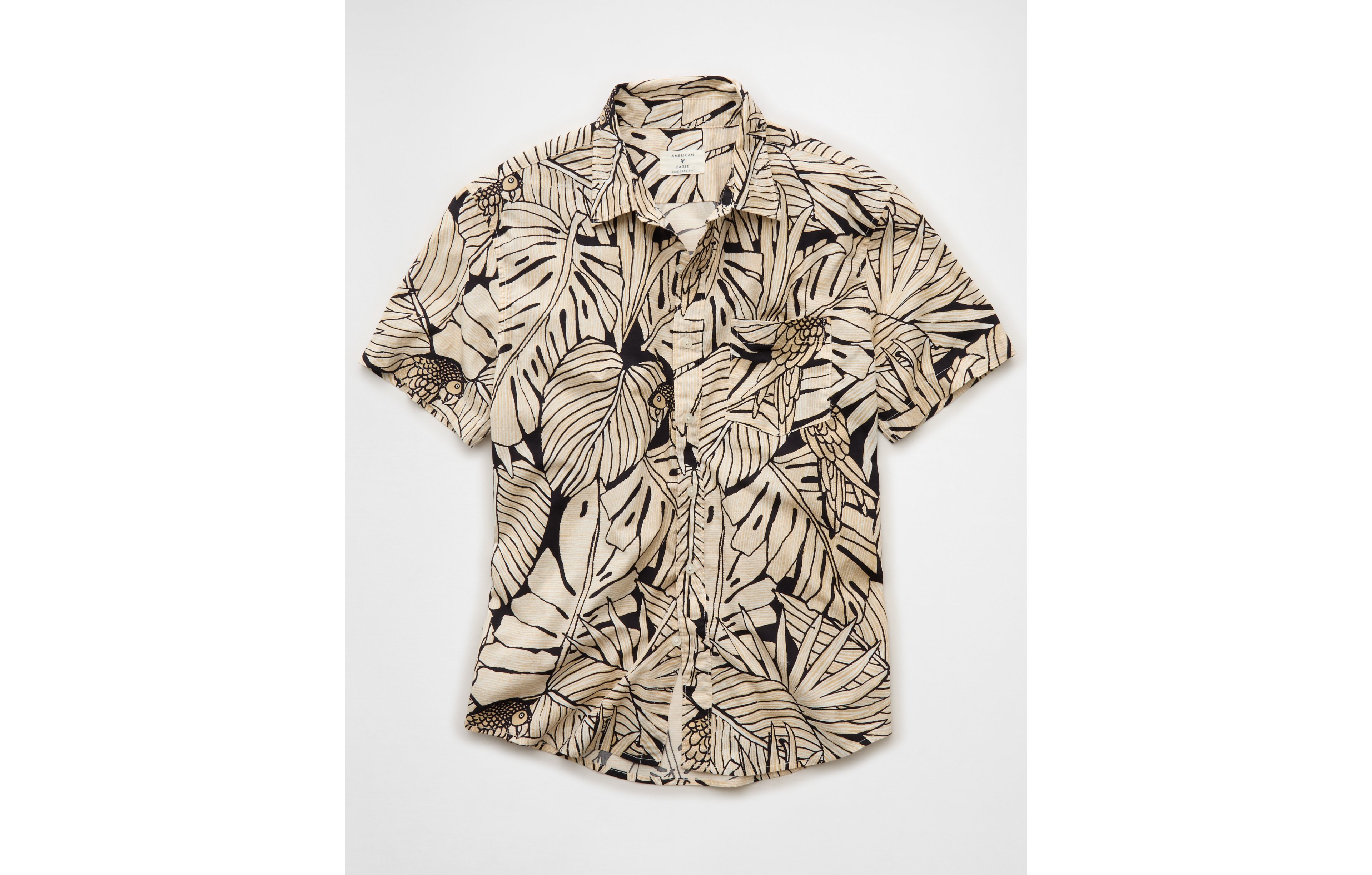 AE Standard Fit Poplin Short-Sleeve Button-Up Shirt