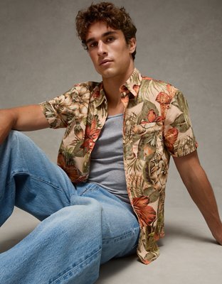 AE Standard Fit Poplin Button-Up Shirt