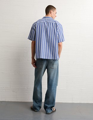 AE Relaxed Camp Collar Button-Up Shirt