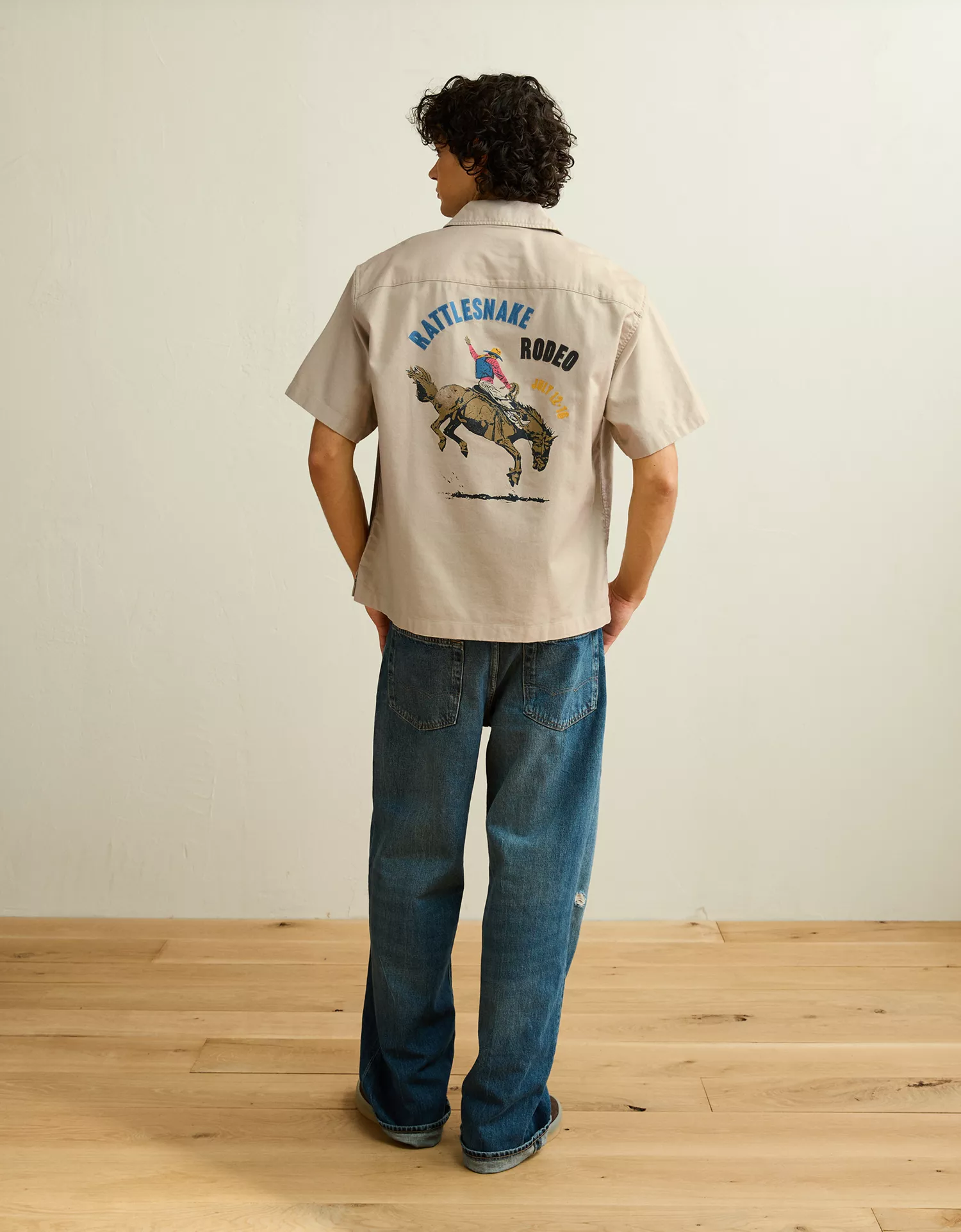 AE Relaxed Fit Camp Collar Button-Up Shirt