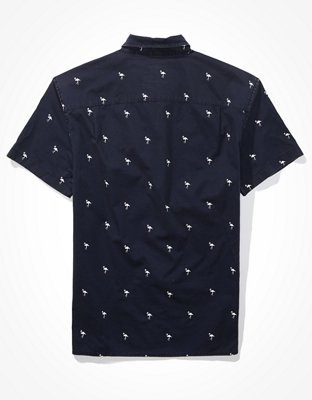 AE Printed Short-Sleeve Button-Up Shirt