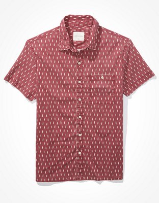 AE Printed Short-Sleeve Button-Up Shirt